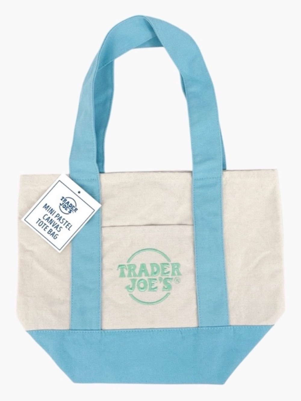 🩵TRADER JOE’S Mini Pastel Tote - Blue